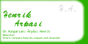 henrik arpasi business card